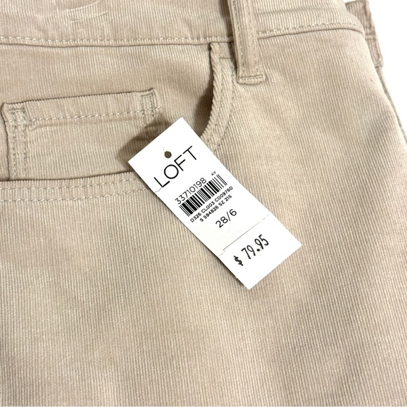 LOFT Corduroy Pants NWT in Tan Cream Sz 6/28 - Picture 9 of 12